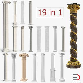 Columns and Pilasters Big Collection 3D model
